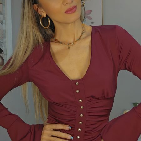 Vestido botonadura dorada