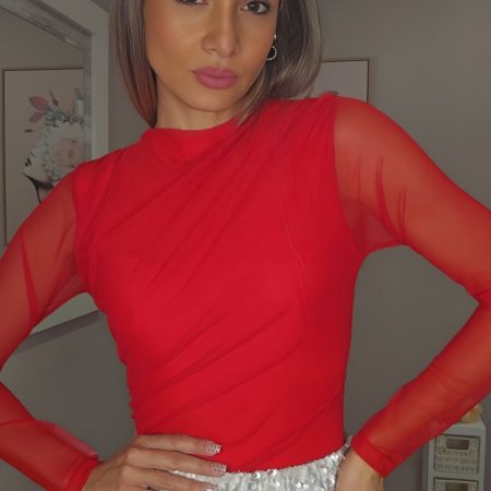 Body tul fruncido