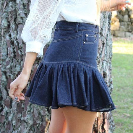 Falda denim vuelo