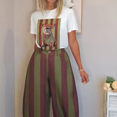 Pantalón Balloon rayas